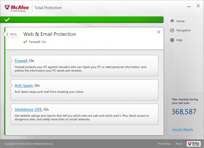 Web & Email Protection Settings