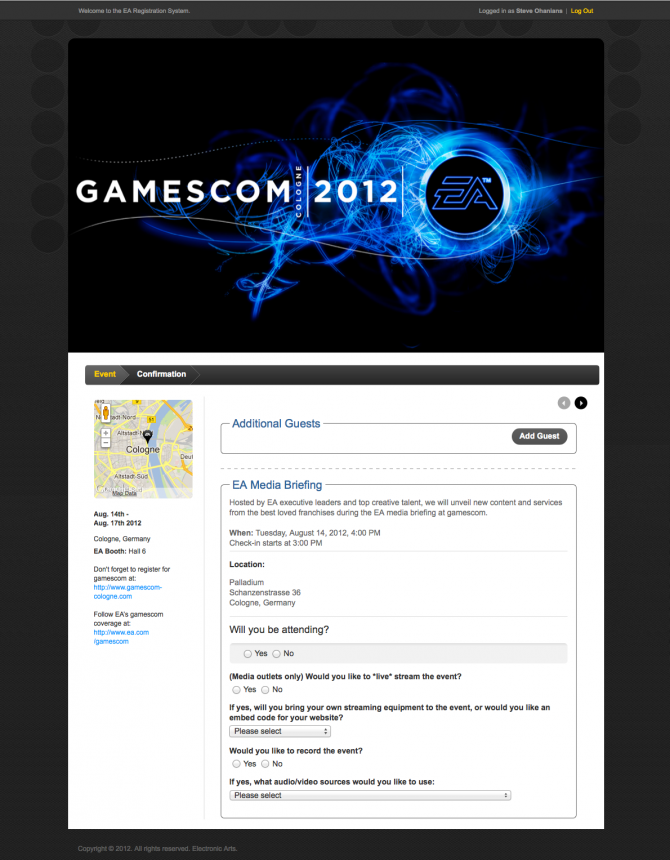 Event Landing Page